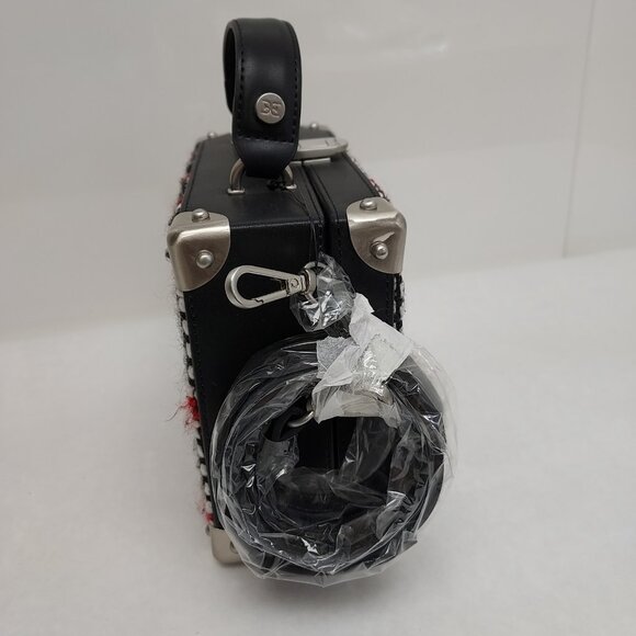 Sam Edelman Gracia Plaid Hardcase Crossbody Purse Woven Handbag Tweed Academia - Picture 6 of 15